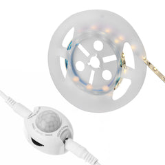 Bewegungsaktivierte LED-Lichtleiste fürs Bett, Nachtlampe, flexibel, 1,5 m/3 m, EU-Stecker, DC12 V, mit Schalter