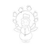 Lustiger animierter Lichterrahmen mit Schneeballschlacht – Weihnachtsdekoration für den Garten im Freien, leuchtendes Schild für Feiertagspartys