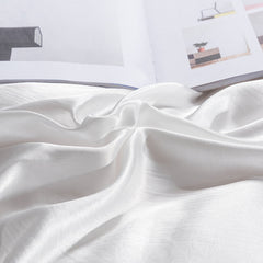 Silk-Like Soft Satin Fitted Sheets Set - 4pcs Solid Color Bedding Bedspread Linens