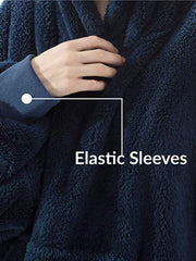 Übergroßer Flanell-Kapuzenpullover für Herren mit Kängurutasche – warme Homewear