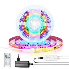 Smart Wi-Fi RGB LED Strip Light with Built-in IC, 40-Key IR Remote, 5M/10M - Perfect for Christmas Decorations