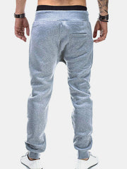 Men's Casual Jogger Pants with Zipper Pockets, Button Fly, and Drawstring Waist