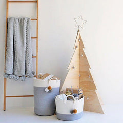 Aufbewahrungskorb aus Baumwollseil – geflochtener Wäschekorb für Babys mit Griffen