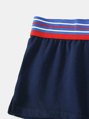 Atmungsaktive Herren-Boxershorts aus Baumwolle mit Streifen, mittlerer Taille und elastischem Patchwork