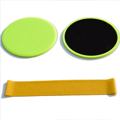 3-teiliges Fitness-Core-Slider- und Widerstandsband-Set – rutschfeste Gleitpads für Yoga und Training