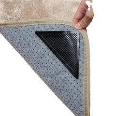 8pcs Triangular Anti-Skid PU Carpet Grippers - Washable, Reusable Non-Slip Rug Pads for Kitchen & Bathroom