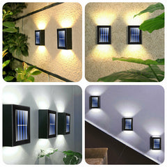 2Pcs Solar LED Wall Lights for Outdoor Deck, Garden, Patio, Pathway, Stairs, Fence
