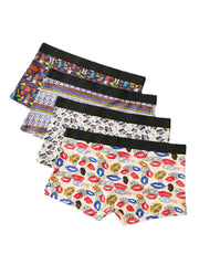 Multipacks Herren-Boxershorts aus Modal mit lustigem Aufdruck und U-Konvex-Muster, mittlere Taille
