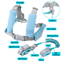 2-in-1 Anti-Verlust-Sicherheitsarmband mit Induktionsschloss, Leinengurt und Zugseil, 1,5/2/2,5 m