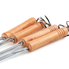 4-teiliges BBQ-Teleskopgabeln aus Edelstahl - Grillbesteck-Set für den Außenbereich