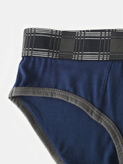 Herren-Unterwäsche aus Modal mit U-Pouch und Karomuster und elastischem Bund