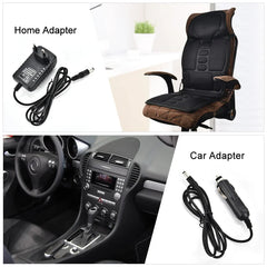 Electric Massager Chair Pad with Heat, Vibrating Neck, Back, Lumbar Cushion for Car and Home Office
