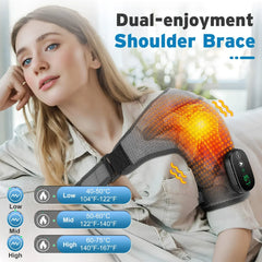 Electric Shoulder Massager Belt with Vibration & Heating, Muscle Relaxer and Warmer Pads