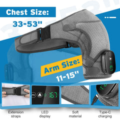 Electric Shoulder Massager Belt with Vibration & Heating, Muscle Relaxer and Warmer Pads