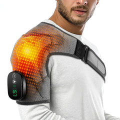 Electric Shoulder Massager Belt with Vibration & Heating, Muscle Relaxer and Warmer Pads