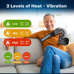 Electric Shoulder Massager with Heat, Vibration, Thermal Brace for Muscle Relaxation and Joint Support