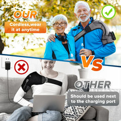 Electric Shoulder Massager with Heat, Vibration, Thermal Brace for Muscle Relaxation and Joint Support