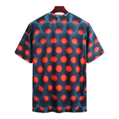 Herren Sommer T-Shirts mit Punktemuster und lockerer Passform und Umlegekragen