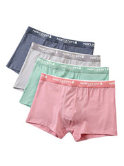 4-teiliges Herren-Boxershorts aus Baumwolle mit Graphene-Muster, atmungsaktiv, antibakteriell, dünn, Boyshorts, Homewear