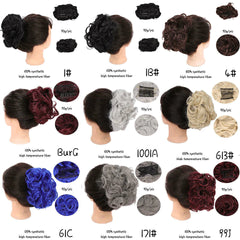 30-Color Big Steel Fork Hair Ring Wig Updo Cover - Fluffy Chemical Fiber Wig Piece