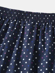 Herren-Boxershorts aus 100 % Baumwolle, mit Punktemuster, atmungsaktiv, elastischer Bund, Knopfleiste