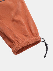 Einfarbige Cargo-Jogginghose mit Kordelzug und Taschen für Herren