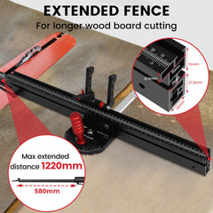 Precision Woodworking Angle Miter Gauge with Extended Fence for Table Saw and Router Table