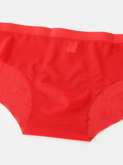 Durchsichtige, atmungsaktive Herren-Home-Slips in Volltonfarbe mit mittlerer Taille und voller Hüfte