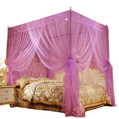 Luxury Princess Style Bed Canopy, 1.8 x 2m, Four Corner Mosquito Netting Curtain, Bedding for All Genders