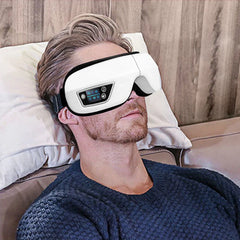 Foldable Eye Massager with Heat, Vibration, Airbag Pressure, Bluetooth Music - Relieves Fatigue