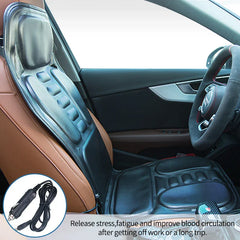 Heated Electric Back Massager Chair Cushion with Vibrator for Car, Home, Office - Neck & Lumbar Pain Relief