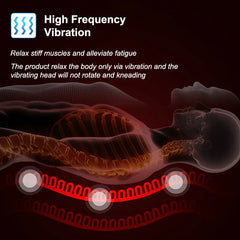 Heated Electric Back Massager Chair Cushion with Vibrator for Car, Home, Office - Neck & Lumbar Pain Relief