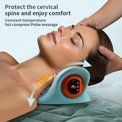 Heated Electric Cervical Neck Massager Pillow with Acupoint Massage for Pain Relief and Neck Stretching