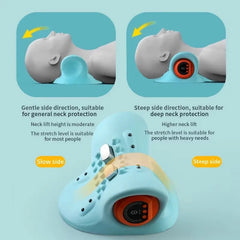 Heated Electric Cervical Neck Massager Pillow with Acupoint Massage for Pain Relief and Neck Stretching