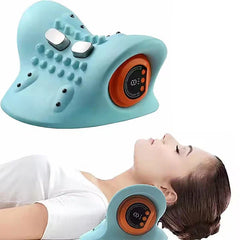 Heated Electric Cervical Neck Massager Pillow with Acupoint Massage for Pain Relief and Neck Stretching