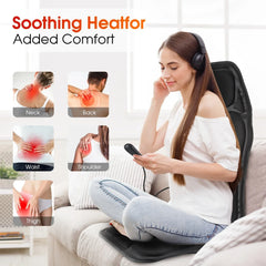 Infrared Electric Back Massager, Full-Body Massage Chair Cushion with Heat, Vibrator for Car, Home, Office - Lumbar & Neck Support