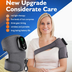 Infrared Light Therapy Knee Brace, 660nm & 850nm, Shoulder Massager, Heating Wrap for Muscle Relaxation