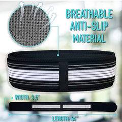 Lumbar Support Back Brace with Pulley System for Lower Back Pain Relief - Large for Men & Women