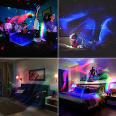 RGB-LED-Sternenhimmel-Projektionslampe mit Musiksynchronisation, Fernbedienung und zeitgesteuerter Schlaffunktion