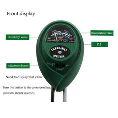 3-in-1 Soil pH Meter for Garden Plants, Flowers - Moisture & Sunlight Tester