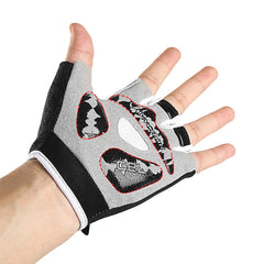 Herren Nylon Outdoor Sport Radfahren Atmungsaktive Halbfinger Fitness Handschuhe