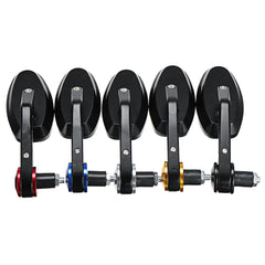 Universal Handlebar Rearview Side Mirrors for Motorcycle and Scooter - Pair, Left & Right