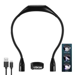 Über USB wiederaufladbare LED-Buchleuchte - Dreifach verstellbare, tragbare Leselampe mit Tastensteuerung zum Lesen bei Nacht