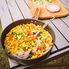 Gold Line Non-stick Frying Pan for Outdoor Camping & Hiking - 0.9L, 210g Skillet with Non-Stick Coating