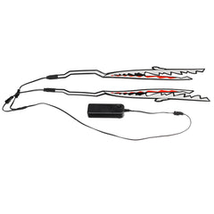 2 Stück Motorrad-LED-Helm im Haifisch-Stil, Nachtsignal-Lichtleiste – leuchtender modifizierter Helmaufkleber