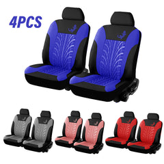 4PCS/9PCS Car Front Seat Covers with Tire Track Design - Fabric Protectors for Car Seats