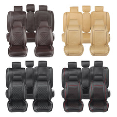 5PCS Universal Waterproof PU Leather Car Seat Covers Full Set - Easy Install, Front & Rear Split Bench for Auto, Truck, SUV, Van