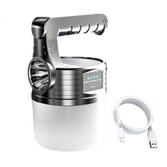 Solar- und USB-wiederaufladbare LED-Campingleuchte – Suchscheinwerfer mit Griff, Nachtmarktstand, Angelbirnenlampe MX-519