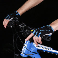 Herren Nylon Outdoor Sport Radfahren Atmungsaktive Halbfinger Fitness Handschuhe
