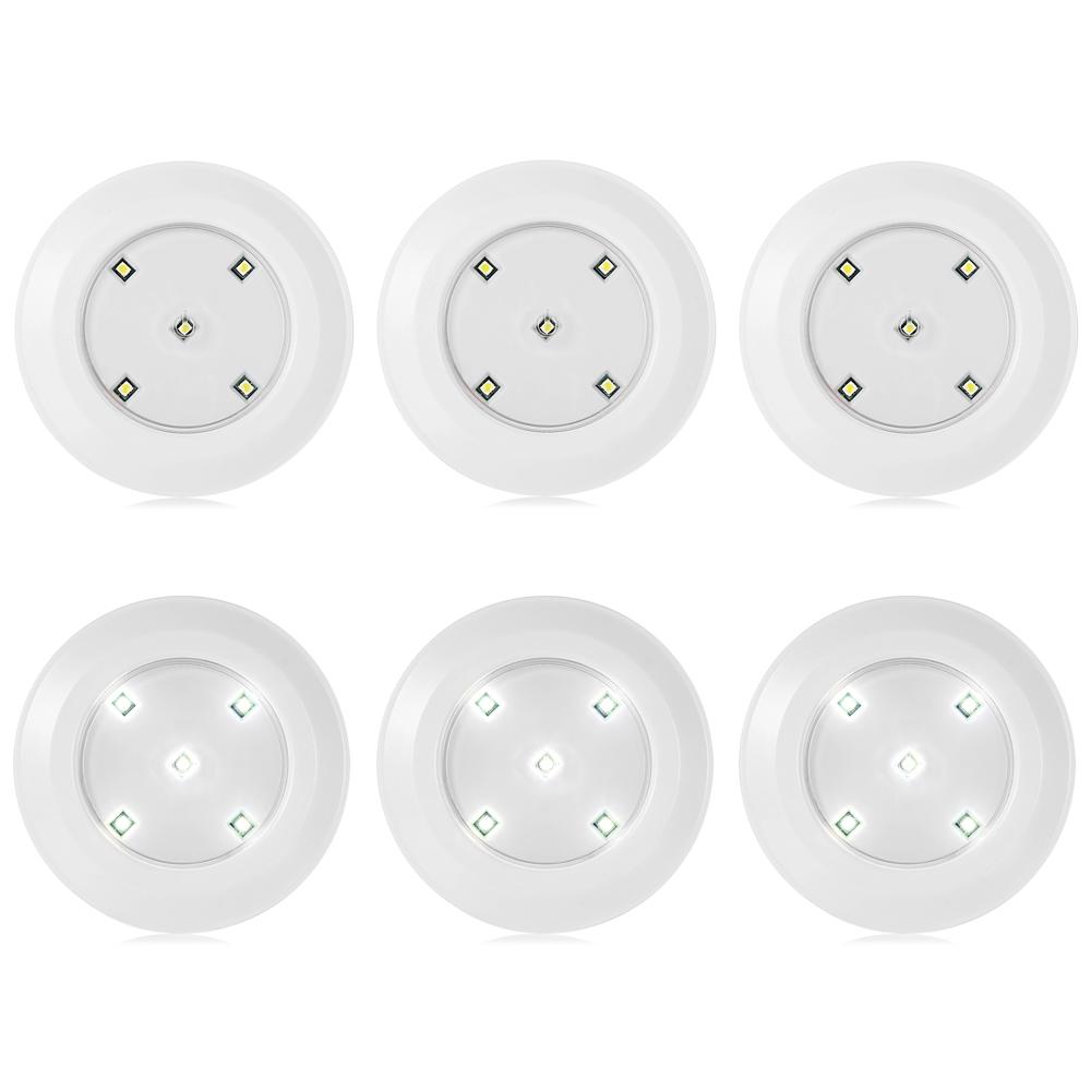 6PCS Inlife LED Wireless Cabinet Lamp with Remote Control WHITE - JustgreenBox